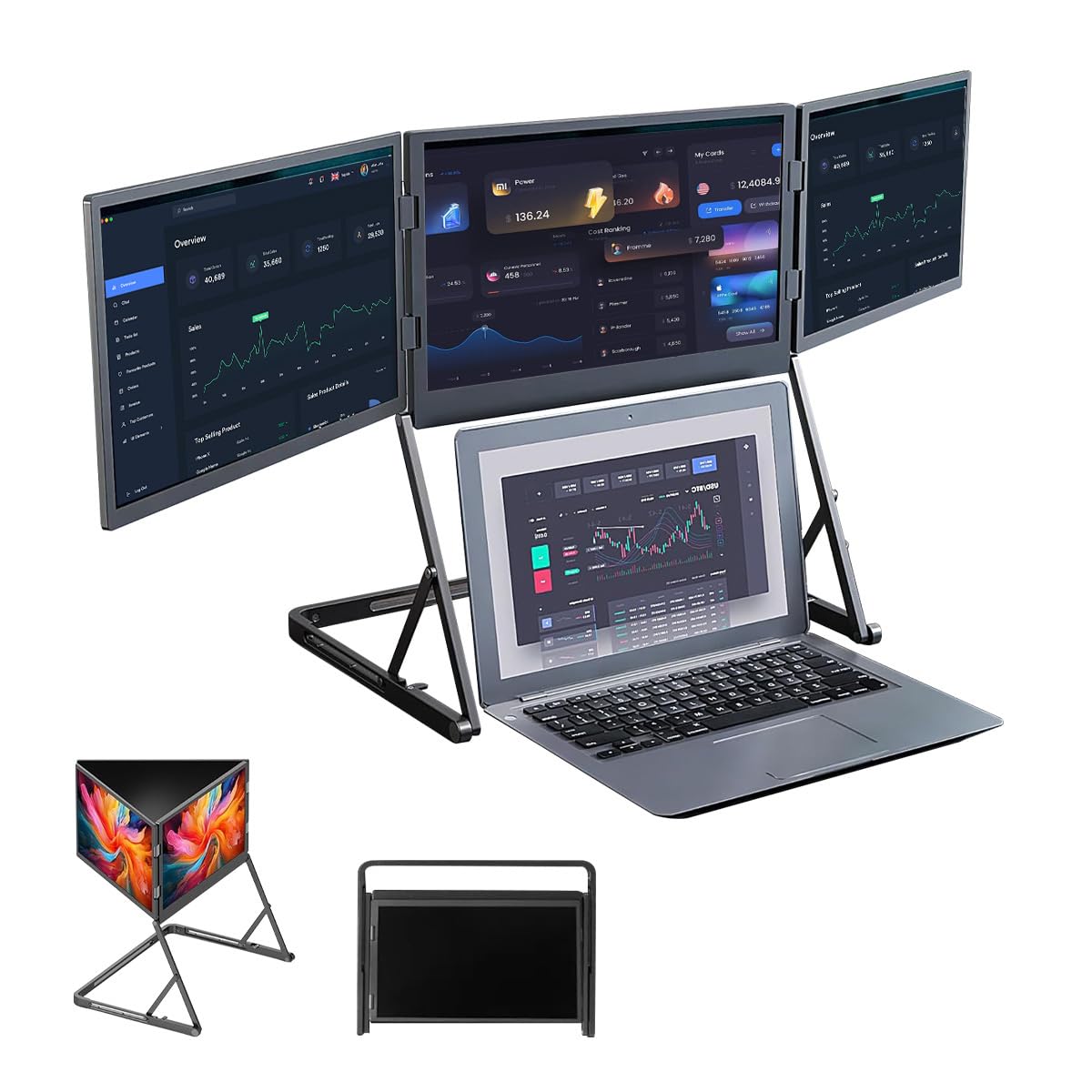 スマホ・タブレット・パソコン Portable Triple Screen LaptopWorkstation Amazon.com: Trio Portable Monitor for Laptop, Mobile 13.3 Dual